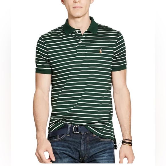Polo Ralph Lauren Men’s Pima Cotton Green/White Stripe Size XXL - Picture 1 of 10